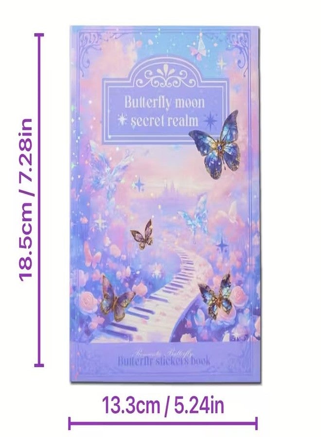 SAMVARDHAN Butterfly Dreams Stickers Book Set - 40Pcs Holographic Butterfly Sticker,Decorative & Aesthetic Glitter Stickers for Journals, Scrapbooking, DIY Crafts, Planners & Gifts, Pack of 2 - Image 2